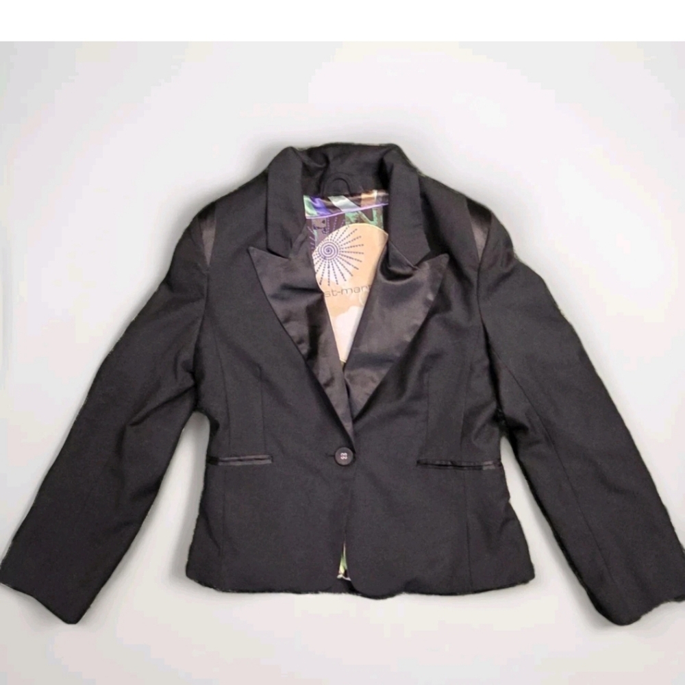 St-Martins Vintage Black Blazer Butterfly Size L